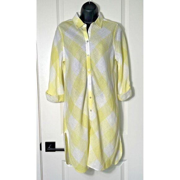 CHICO'S‎ No-Iron Linen Maxi Shirt Tunic Womens 0 (4) Swim cover-up - Picture 2 of 11